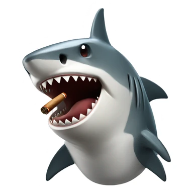 Shark smoking a cigar sticker