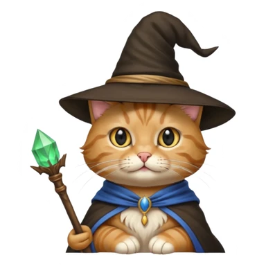 Cat wizard sticker