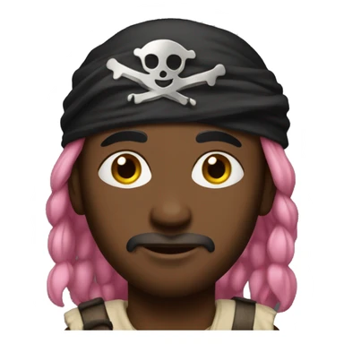 fully black somali pirate with pink hair sticker