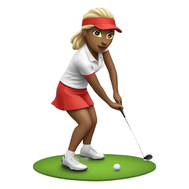 summer olympics golf girl sticker