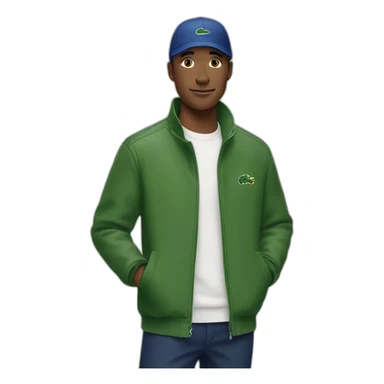 Man wearing lacoste sticker