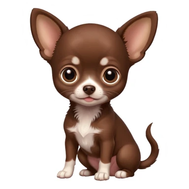 Generate an emoji of a chocolate-colored Chihuahua puppy sticker