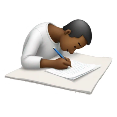 someone writing on paper sticker