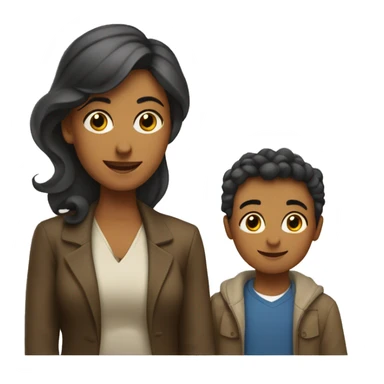 madre apoyano a hijo conn tareas sticker