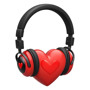heart with a black headphone sticker