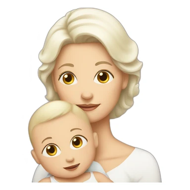 White mother baby sticker