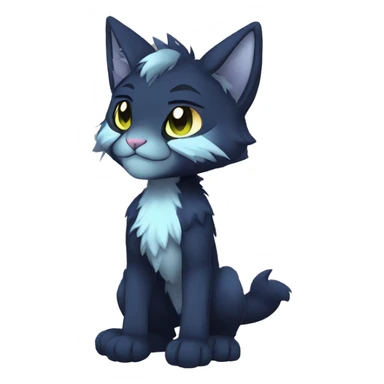 Anthro Dark Colorful Shiny Edgy Cool Shy Grumpy FurSona Feline Fakemon Full Body sticker