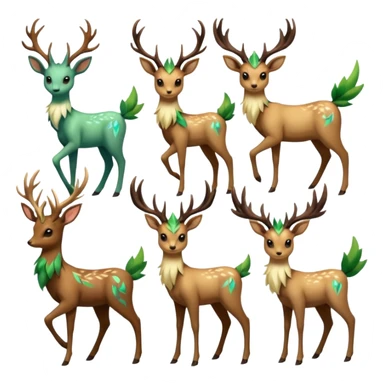 Xerneas-Sawsbuck-Deerling-Leafeon-Amaura-Virizion-fusion (full body) sticker