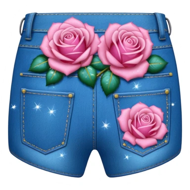 Denim back pocket with glittery roses sticking out of the pocket  sticker
