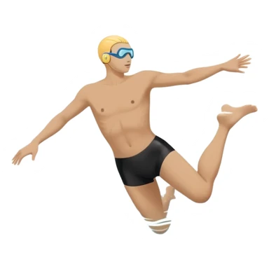 inexperienced but determined person diving into a pool of divers, with a pool named confidence... glowing body head first sticker