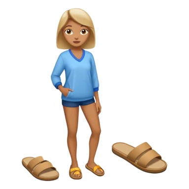 woman model standing with slippers on her feet sticker