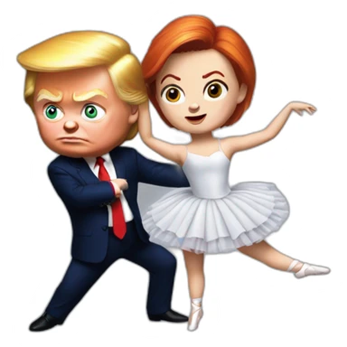 Trump and Chucky as ballet dancers sticker