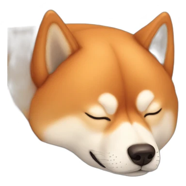 head of red shiba inu sleeping sticker