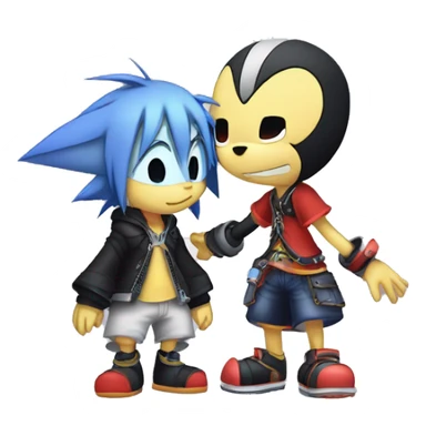 Sora hug kingdom hearts hugging stitch sticker