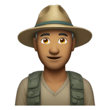 man with nepalese hat sticker