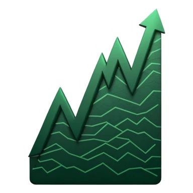 dark green growth graph sticker
