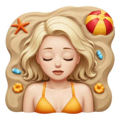 person dead with close eyes  in beach  sticker