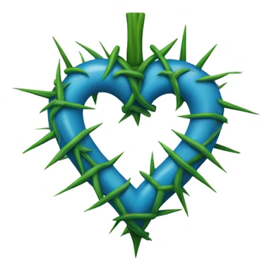 blue heart with thorns sticker