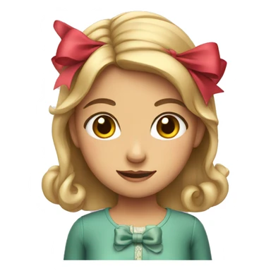 A girl with a bow sticker