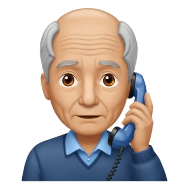 old man talking on the phone. sticker