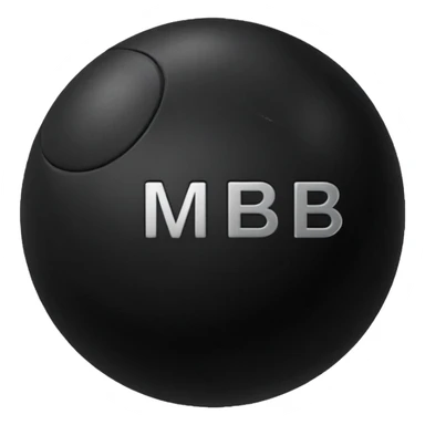 Black pull Ball with MB written on it. Nothing else no holes or anything. sticker