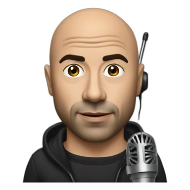 Joe Rogan podcast with a microphone sticker
