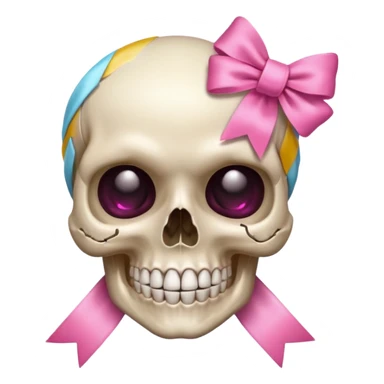 SKULL POOKIE RIBBON sticker