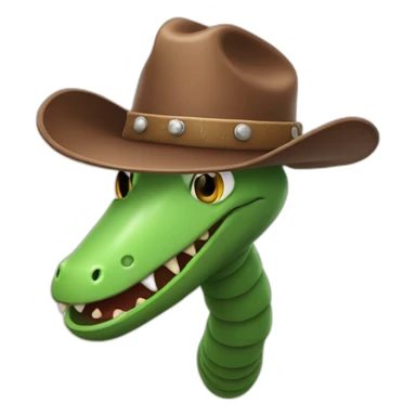 bust of an earth worm wearing a cowboy hat sticker