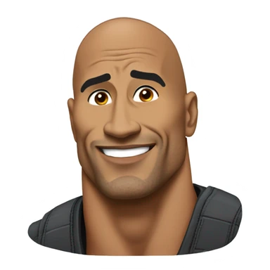 I would like a sticker featuring Dwayne Johnson with his right eyebrow raised, in a humorous meme style. sticker