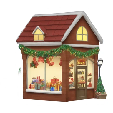 Christmas shop with Christmas lights  sticker
