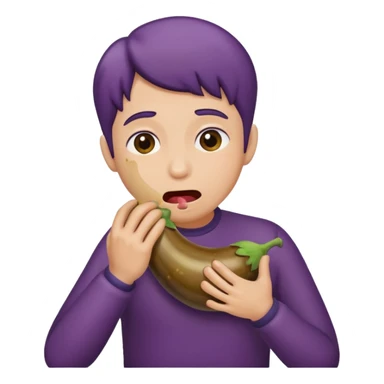 Choking on eggplant sticker