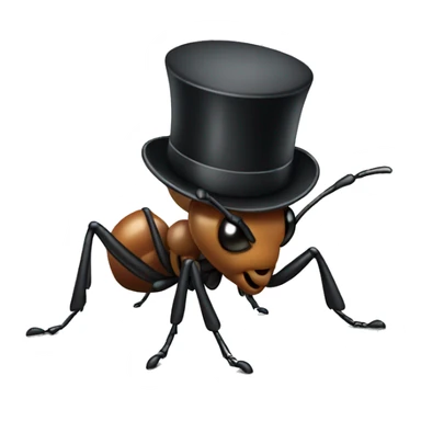 Ant with top hat sticker