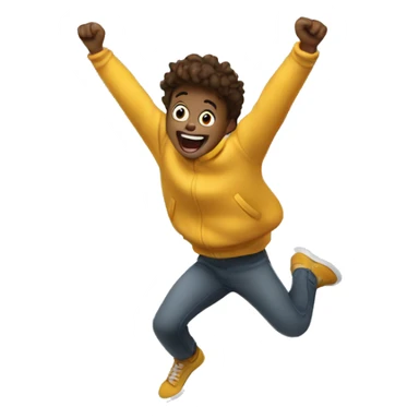 Jumping excited sticker
