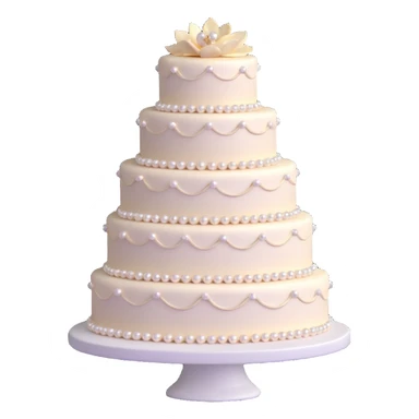 three-tier light pink wedding cake with pearl embellishments sticker