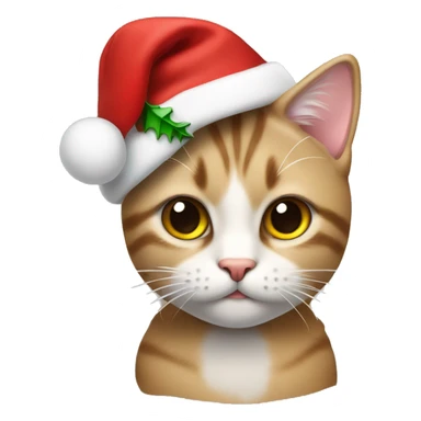 Gato con gorro de navidad sticker