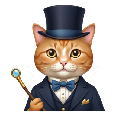 Ariatocrat cat. He walks with a monocle and a stick. Loves museums and theaters. You can also add a butterfly to it. sticker