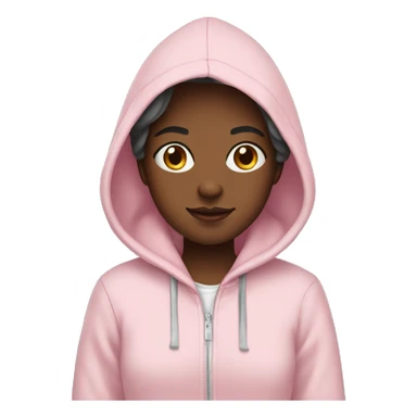Girl wearing light pink hoodie sticker