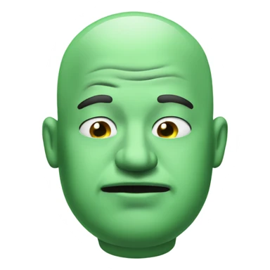 Fat bald guy with green smoke out of mouth bad breath sticker