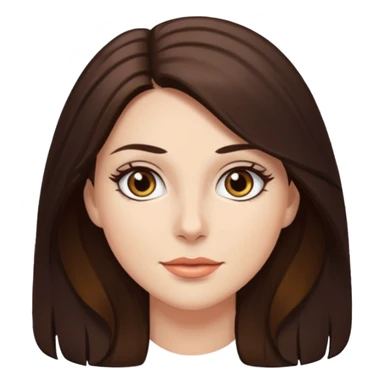 Renee Sands with long dark brown hair, hazel eyes sticker