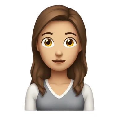 worried woman brown hair sticker