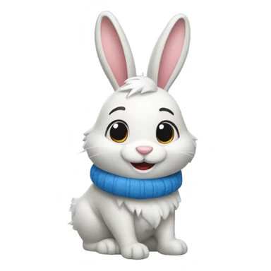 Happy bunny with snow winter style sticker