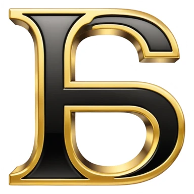 letters BLK with gold outline sticker