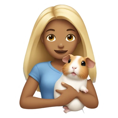 blonde girl holding guinea pig  sticker