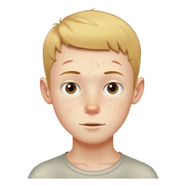 a skinny pale boy with very short thin hair and a bit of freckles sticker