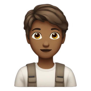 short brown haired nonbinary sticker