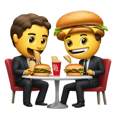 Dos amigos comiendo hamburguesas en paris sticker