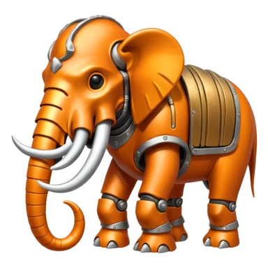 Little completely orange mammouth cyborg sticker