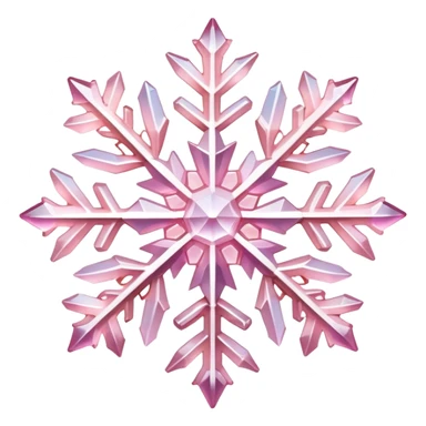 Pastel Pink crystal gemstone snowflake  sticker