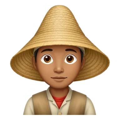 Make a Vietnamese farmer with their hat sticker