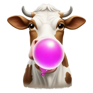 Cow blowing a bubble sticker
